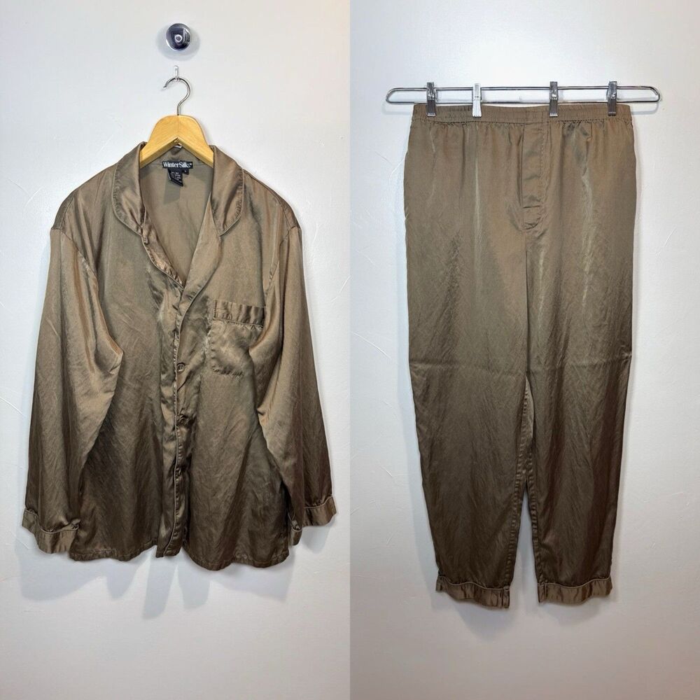Winter Silks Brown Pajama Pant Set Size Large
